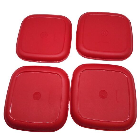 Vintage Tupperware Luncheon Plates Holiday Snowflakes set of 4 - Picture 2 of 2